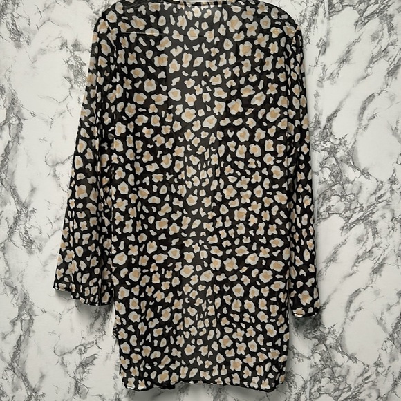 Women’s Leopard Print Sheer Kimono Cover Up Size S - Picture 6 of 10